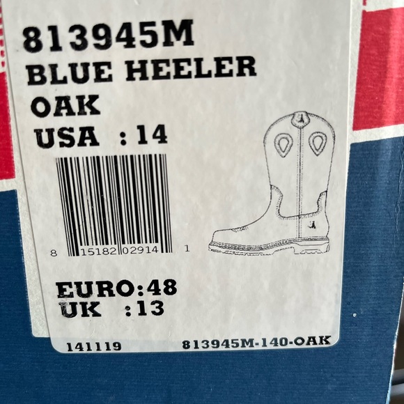 NWT Steel Blue Men's Blue Heeler Steel Toe WP Western Work Boot - Picture 2 of 6